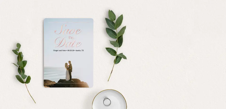 Save the Date Card with Optional Guest Addressing Service