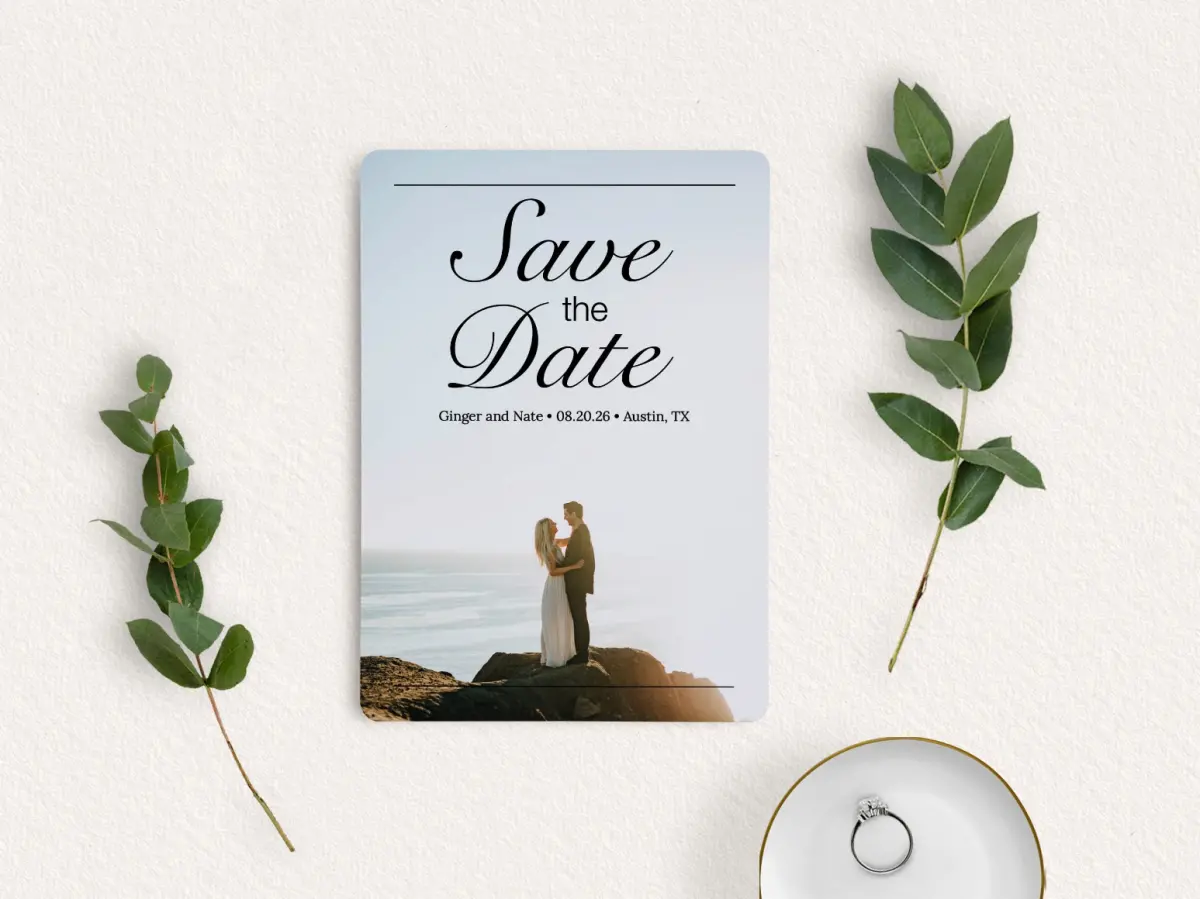 Save the Date Card with Optional Guest Addressing Service