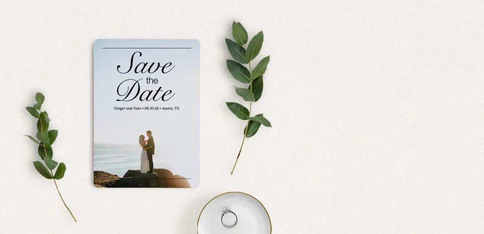 Save the Date Card with Optional Guest Addressing Service