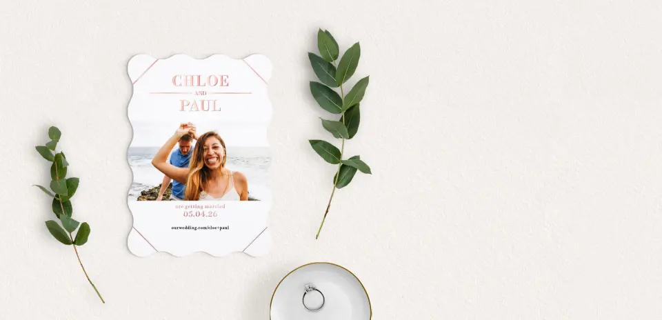 Save the Date Card with Optional Guest Addressing Service