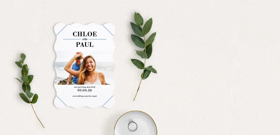 Save the Date Card with Optional Guest Addressing Service