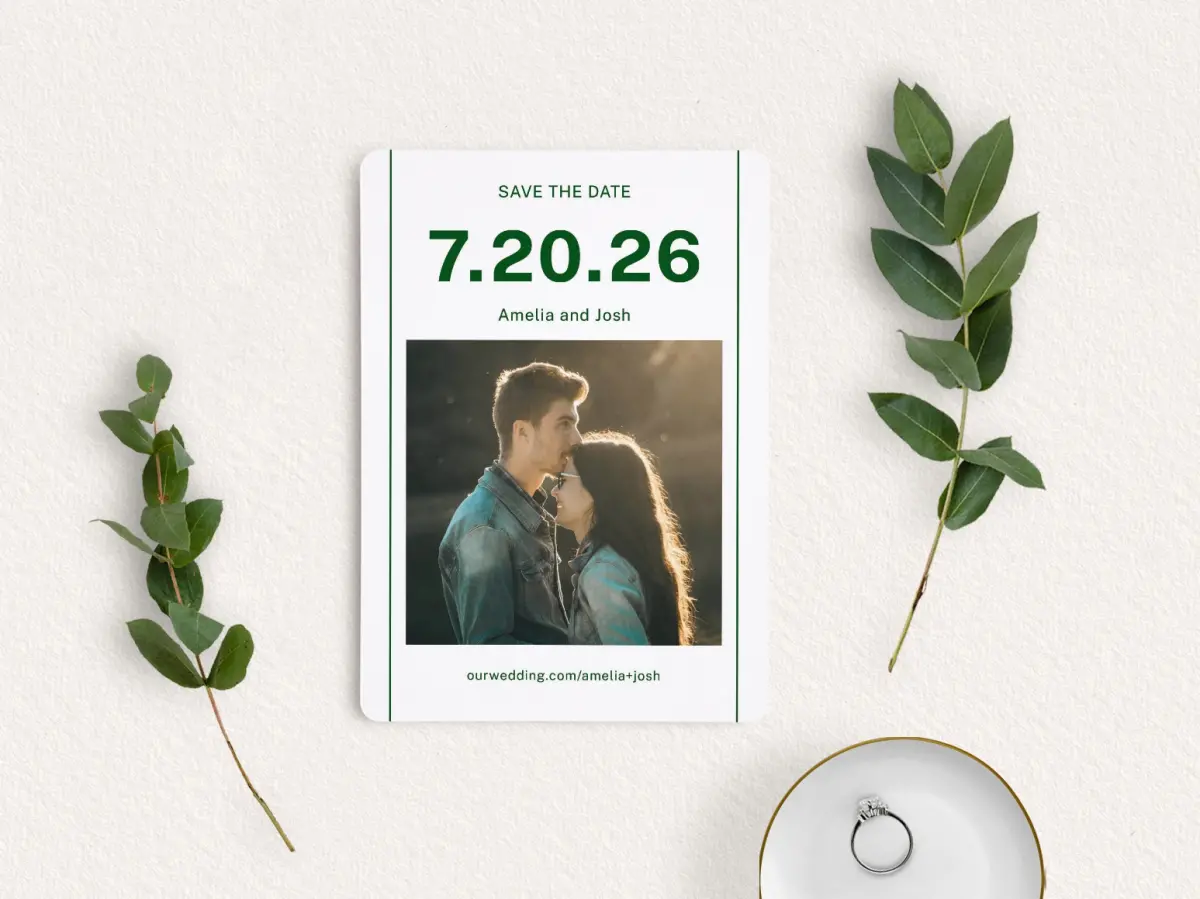 Save the Date Card with Optional Guest Addressing Service