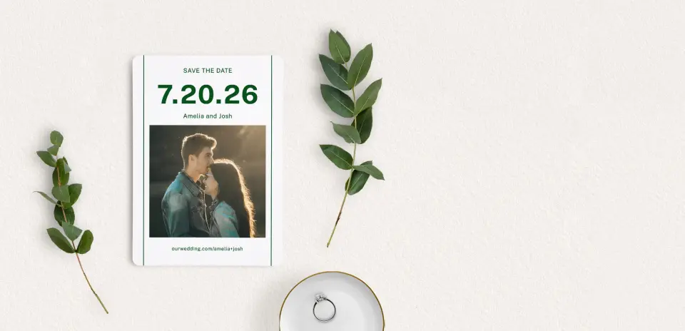 Save the Date Card with Optional Guest Addressing Service