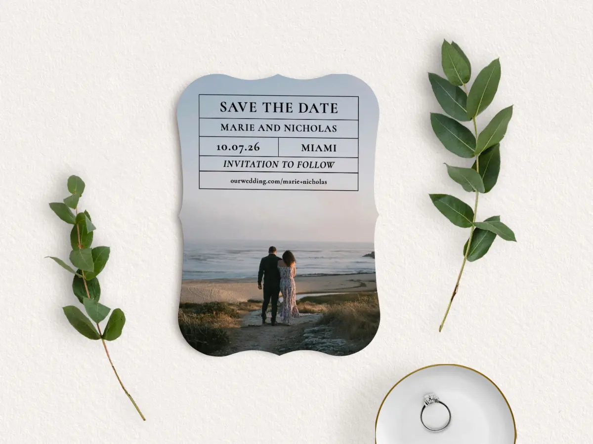 Save the Date Card with Optional Guest Addressing Service
