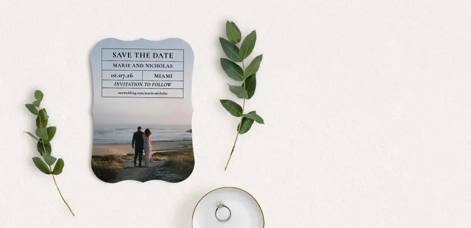 Save the Date Card with Optional Guest Addressing Service