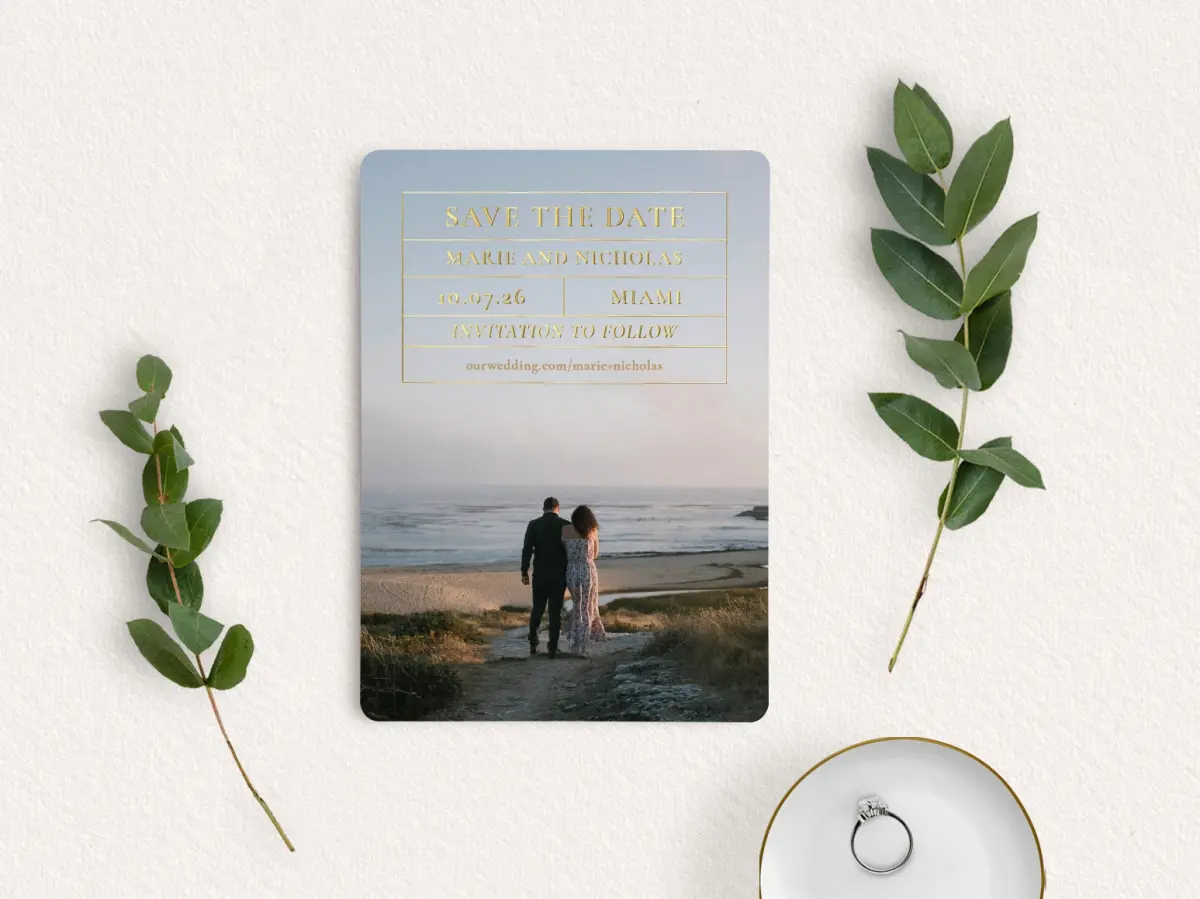 Save the Date Card with Optional Guest Addressing Service