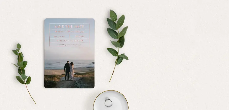 Save the Date Card with Optional Guest Addressing Service
