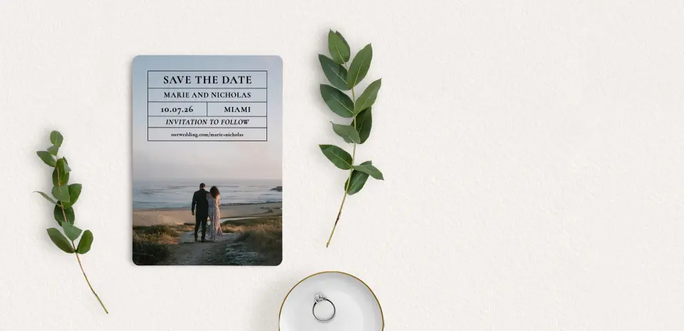 Save the Date Card with Optional Guest Addressing Service