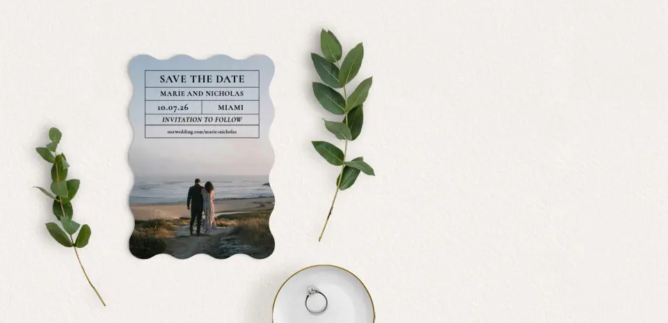 Save the Date Card with Optional Guest Addressing Service