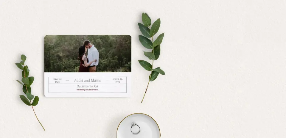 Save the Date Card with Optional Guest Addressing Service