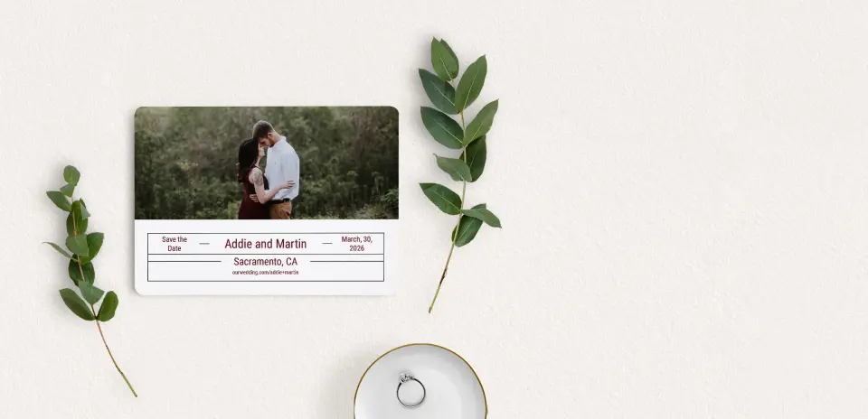 Save the Date Card with Optional Guest Addressing Service