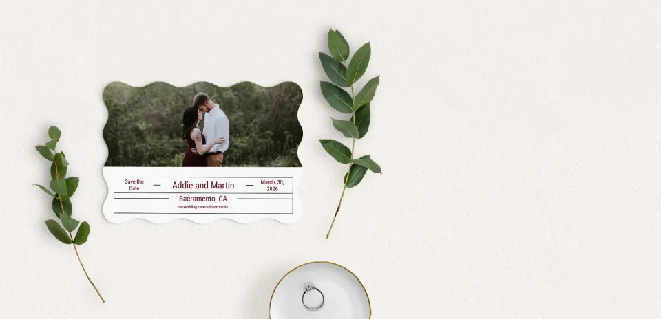 Save the Date Card with Optional Guest Addressing Service