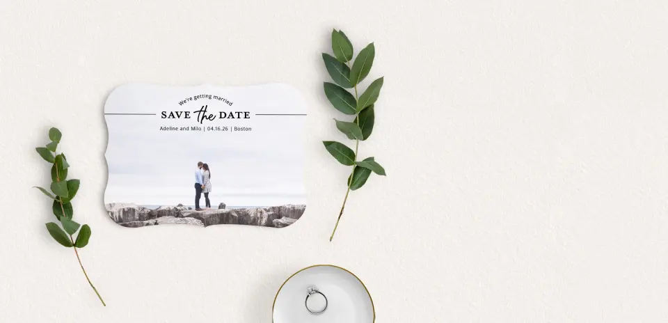 Save the Date Card with Optional Guest Addressing Service