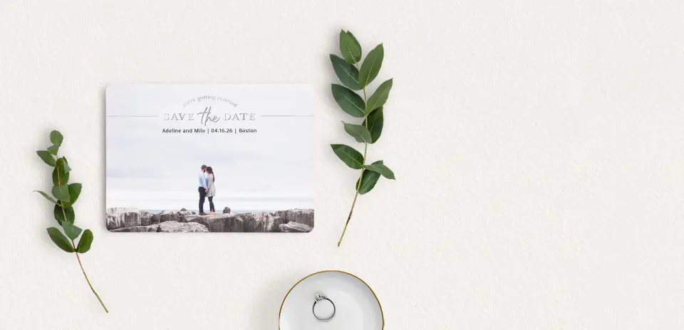 Save the Date Card with Optional Guest Addressing Service