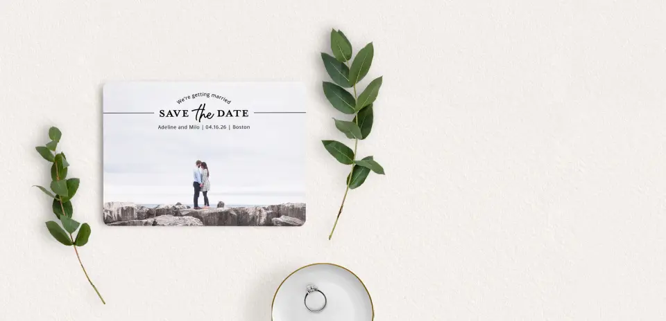 Save the Date Card with Optional Guest Addressing Service