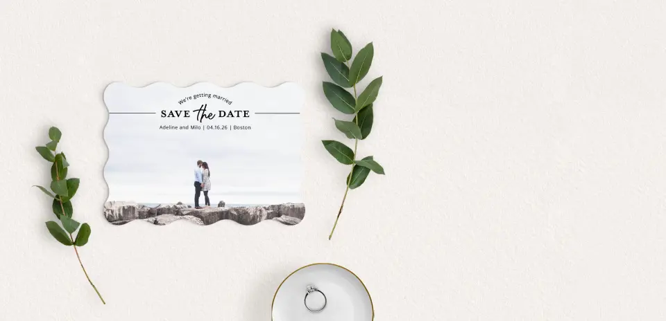 Save the Date Card with Optional Guest Addressing Service