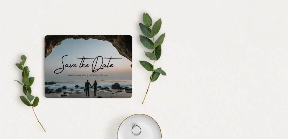 Save the Date Card with Optional Guest Addressing Service