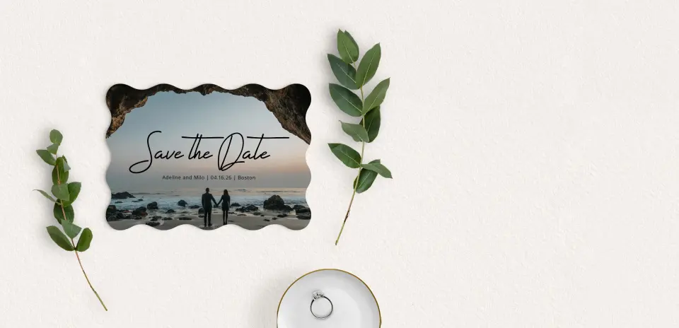 Save the Date Card with Optional Guest Addressing Service