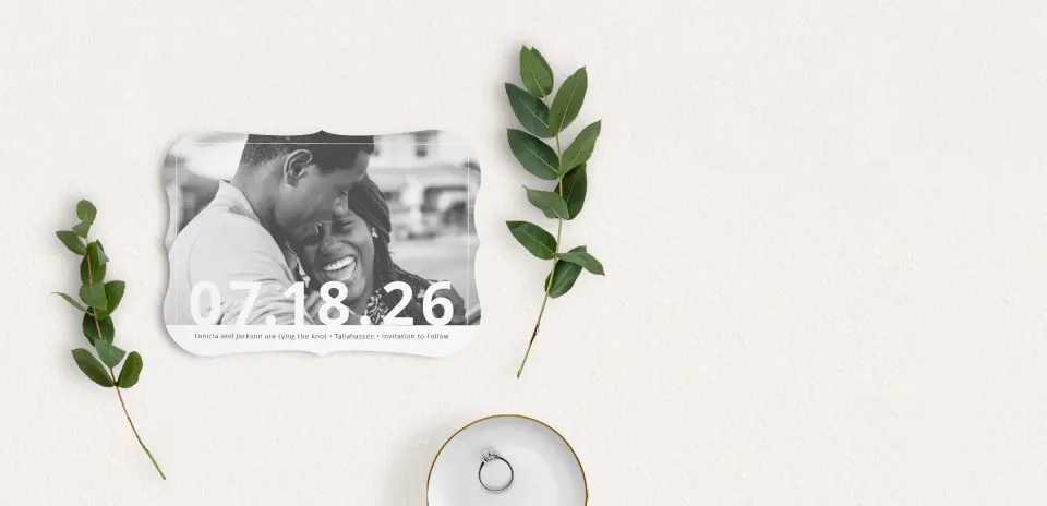 Save the Date Card with Optional Guest Addressing Service