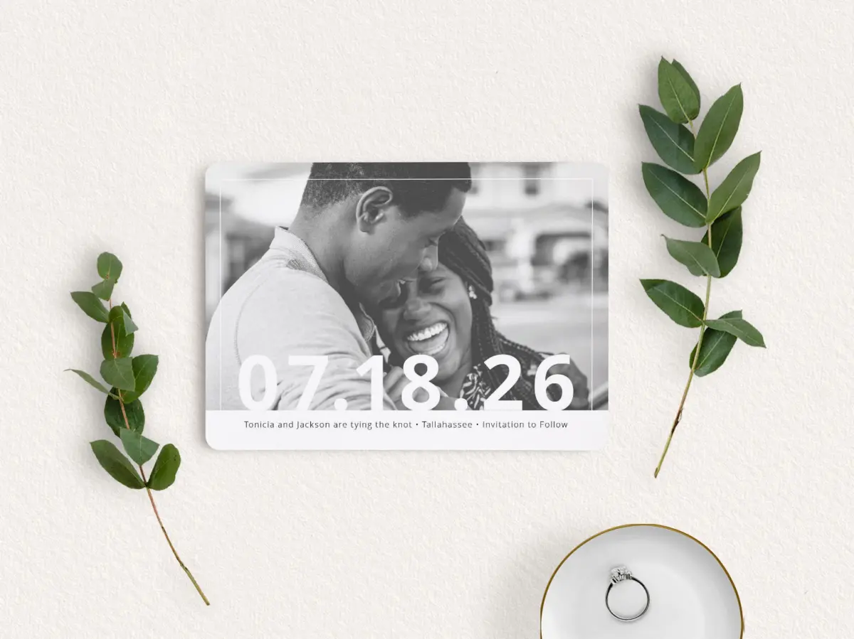 Save the Date Card with Optional Guest Addressing Service