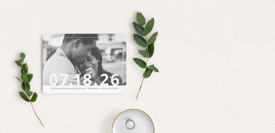 Save the Date Card with Optional Guest Addressing Service