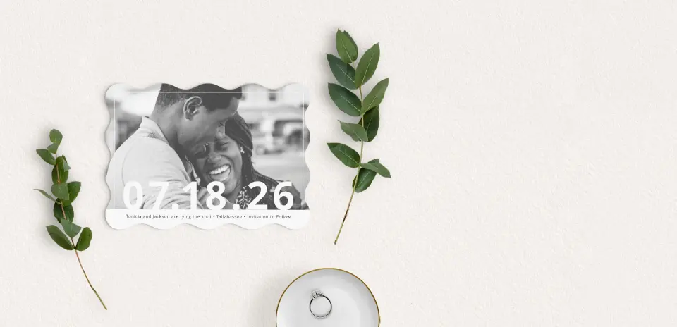 Save the Date Card with Optional Guest Addressing Service