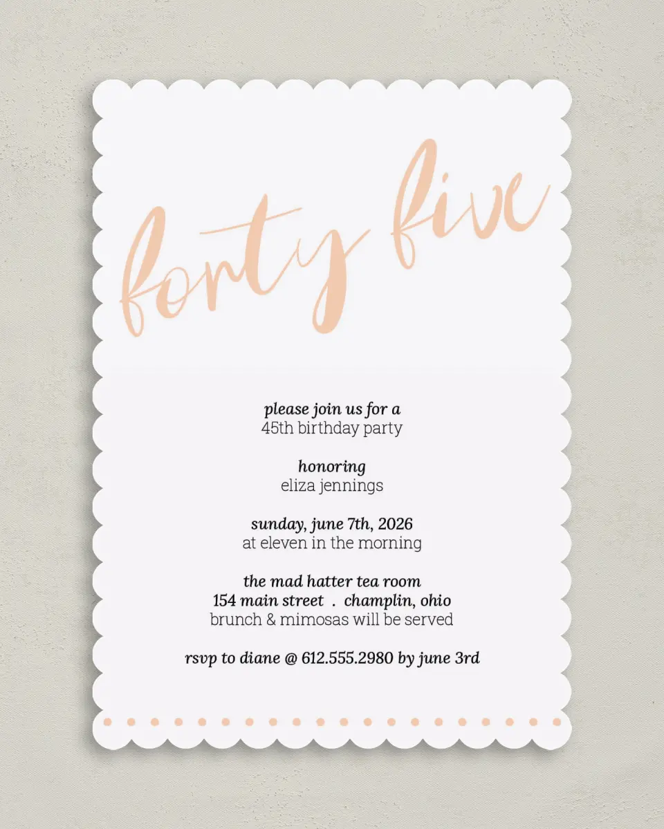 This is a 5" x 7" Birthday Party Invitation called Tea Party printed in full color on Premium Smooth paper