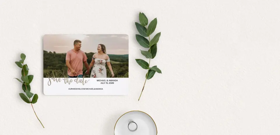 Save the Date Card with Optional Guest Addressing Service