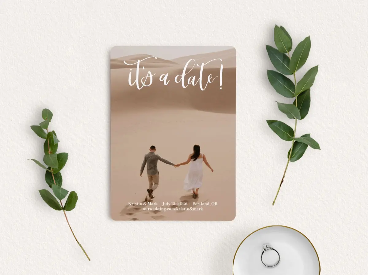 Save the Date Card with Optional Guest Addressing Service