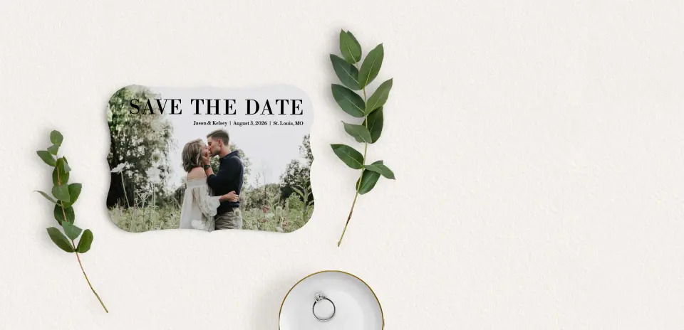 Save the Date Card with Optional Guest Addressing Service