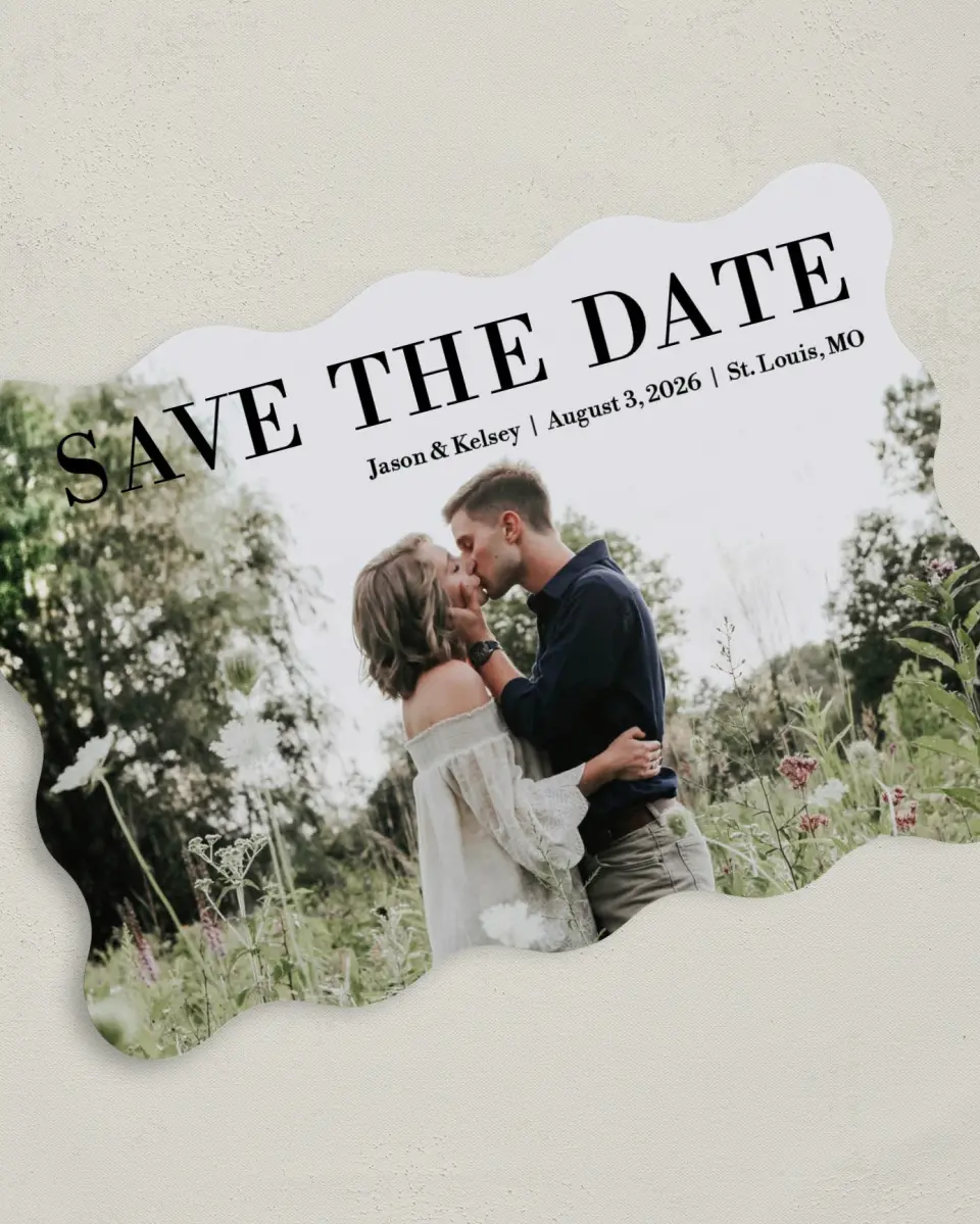 This is a 5" x 7" Save the Date Card called Forever Together printed in full color on Premium Smooth paper