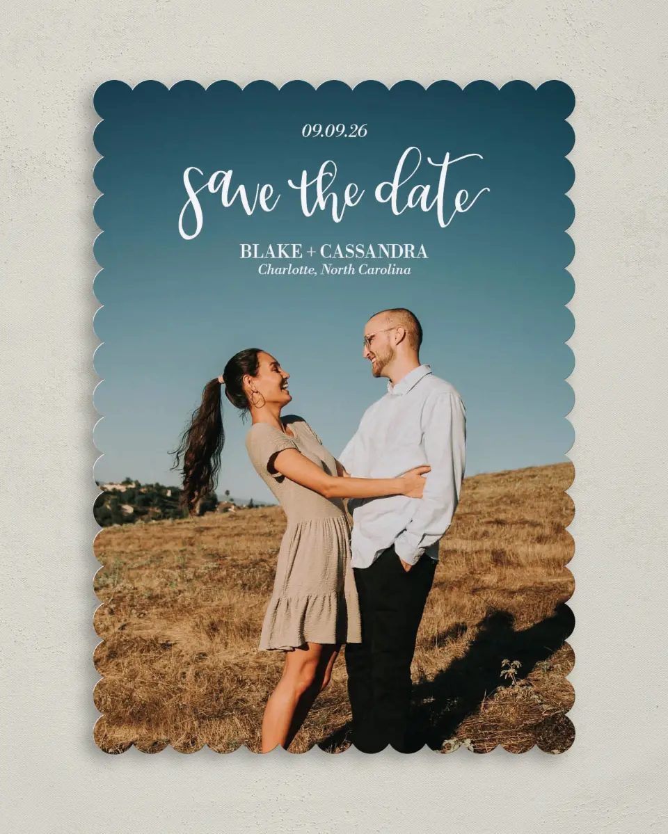 This is a 5" x 7" Save the Date Card called Marry Magic printed in full color on Premium Smooth paper