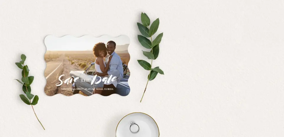 Save the Date Card with Optional Guest Addressing Service