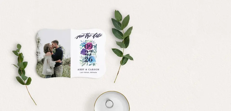 Save the Date Card with Optional Guest Addressing Service