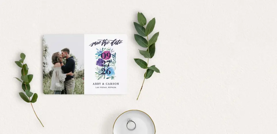 Save the Date Card with Optional Guest Addressing Service
