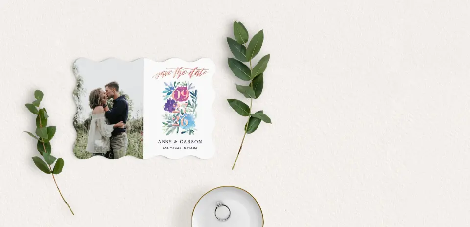 Save the Date Card with Optional Guest Addressing Service