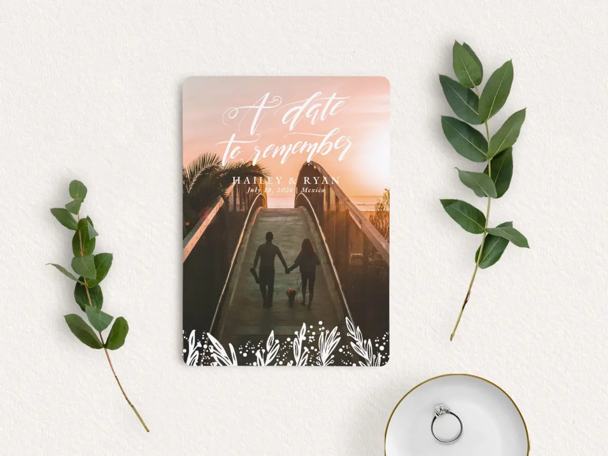 Save the Date Card with Optional Guest Addressing Service