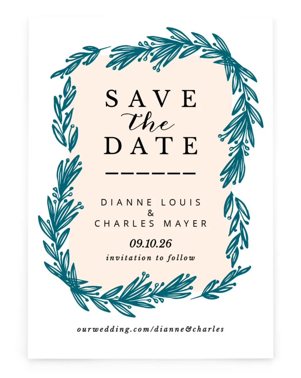 Lovely Leaves | Winter Save the Date Cards