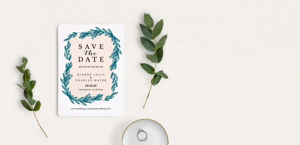 Save the Date Card with Optional Guest Addressing Service
