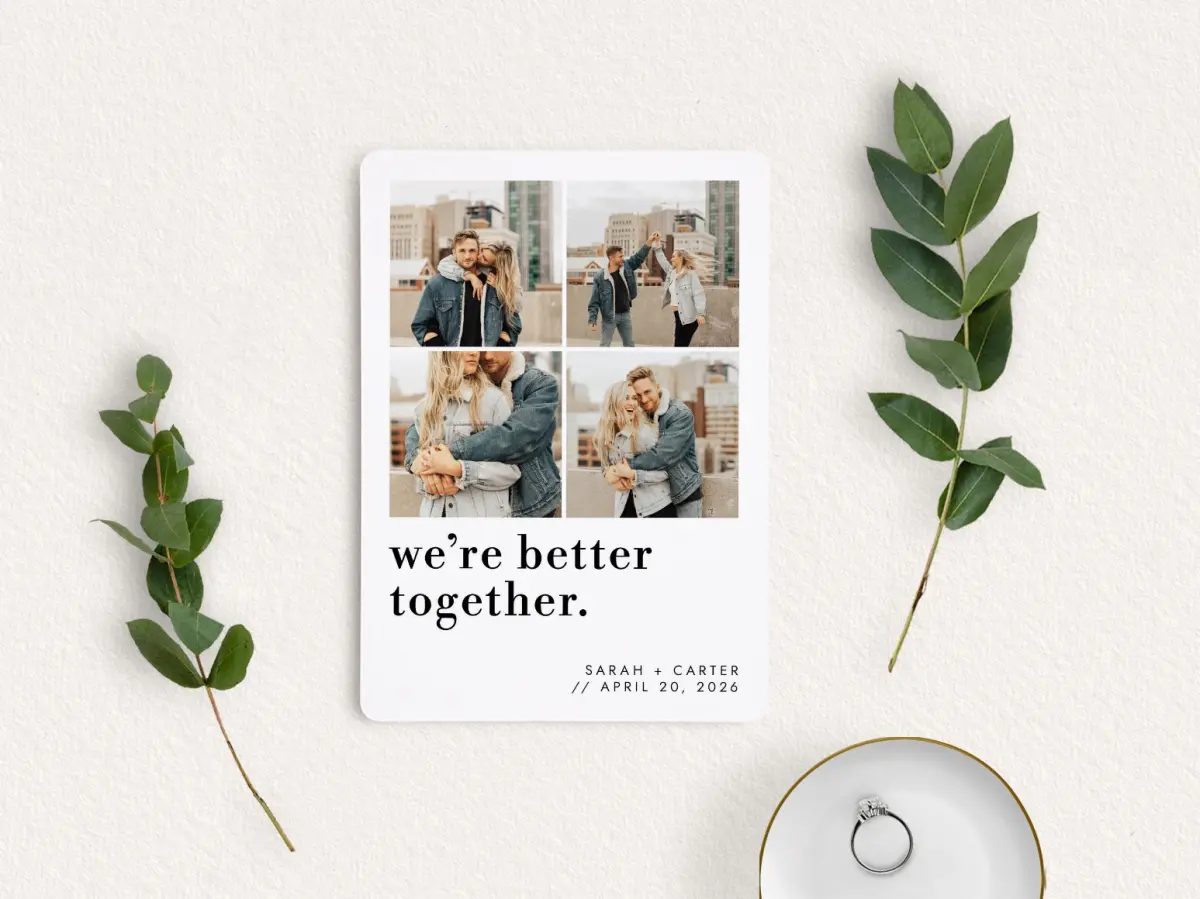 Save the Date Card with Optional Guest Addressing Service