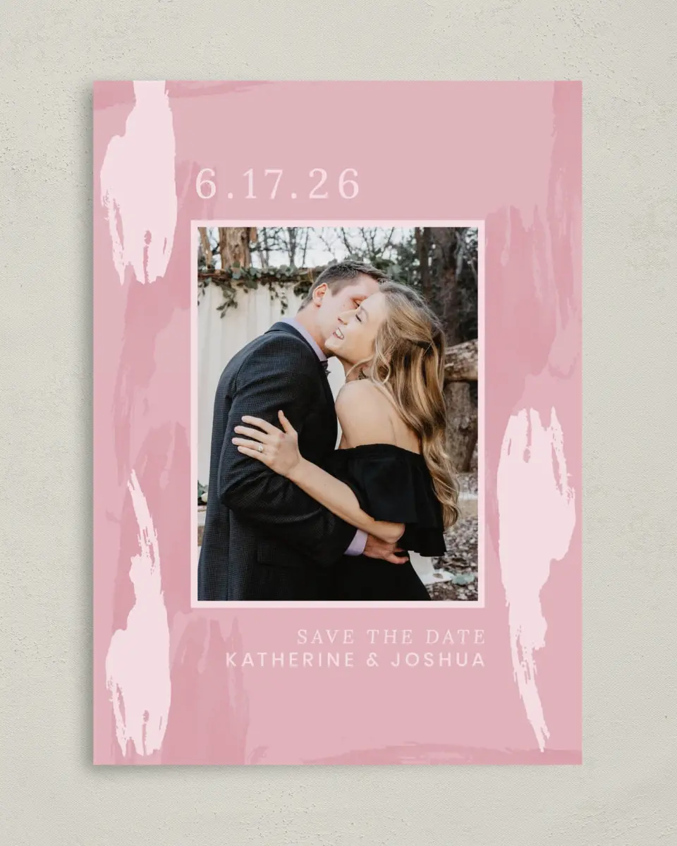 This is a 5" x 7" Save the Date Card called Love Awash printed in full color on Premium Smooth paper