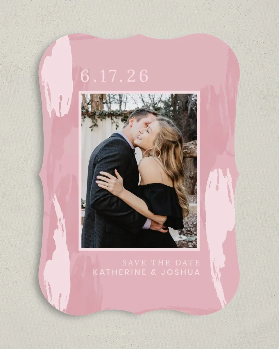 This is a 5" x 7" Save the Date Card called Love Awash printed in full color on Premium Smooth paper