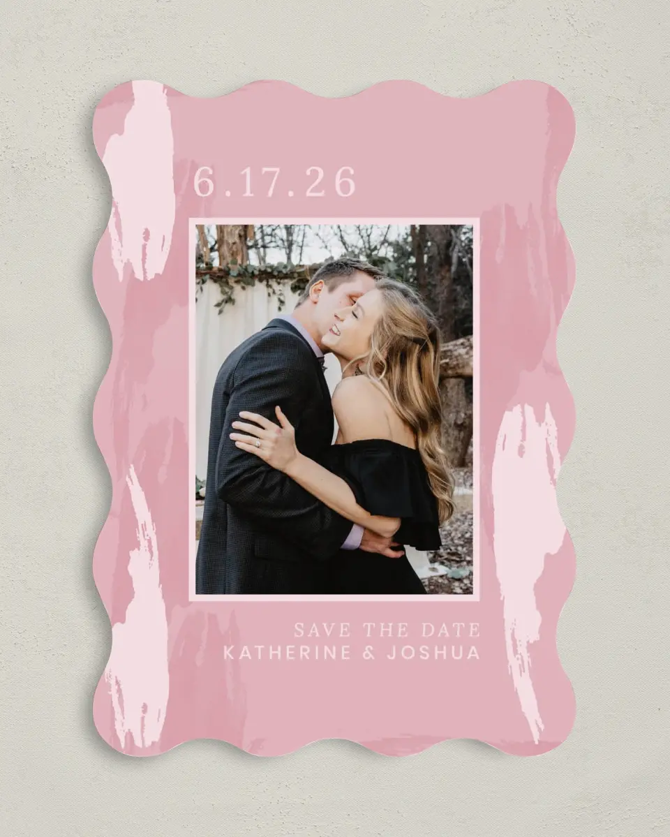 This is a 5" x 7" Save the Date Card called Love Awash printed in full color on Premium Smooth paper