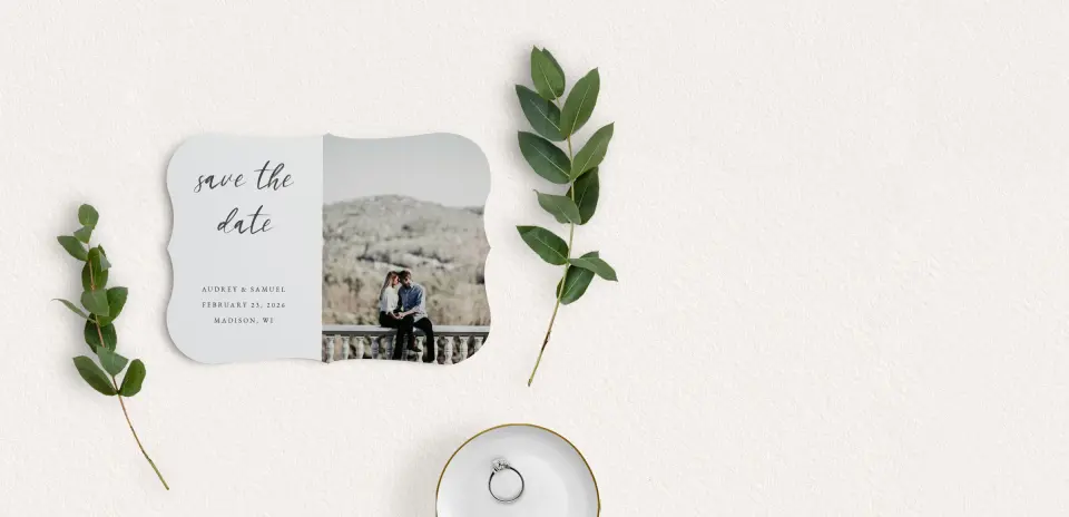 Save the Date Card with Optional Guest Addressing Service