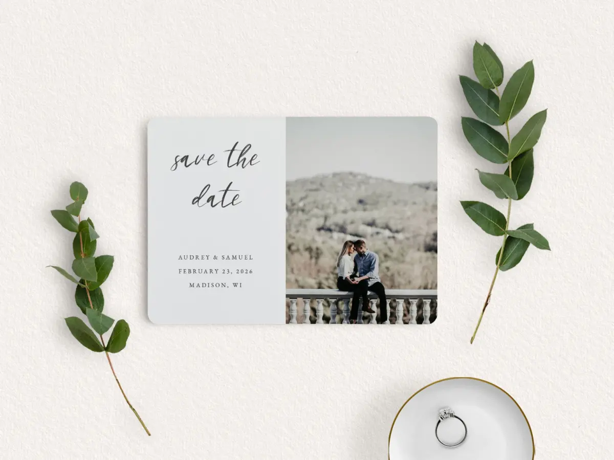 Save the Date Card with Optional Guest Addressing Service