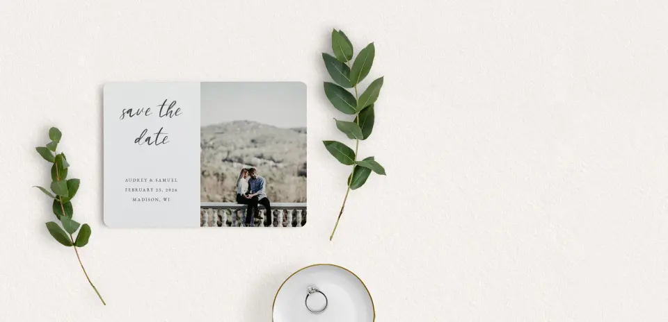 Save the Date Card with Optional Guest Addressing Service