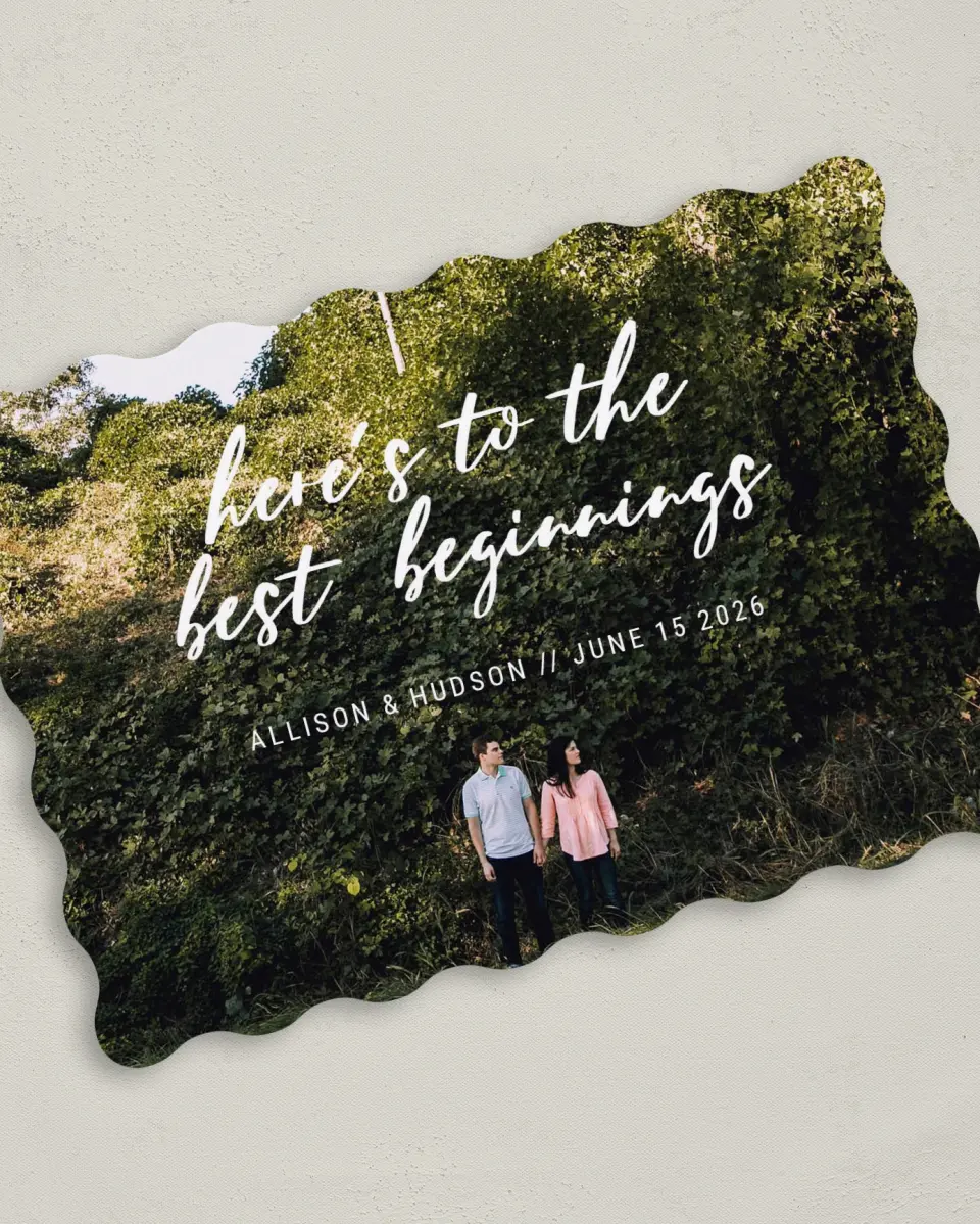 This is a 5" x 7" Save the Date Card called Best Beginnings printed in full color on Premium Smooth paper
