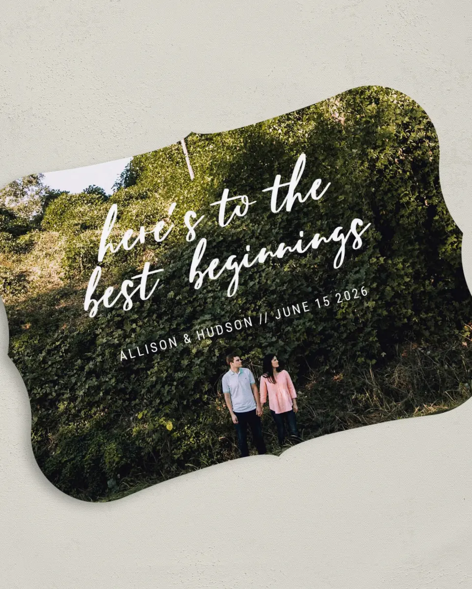 This is a 5" x 7" Save the Date Card called Best Beginnings printed in full color on Premium Smooth paper