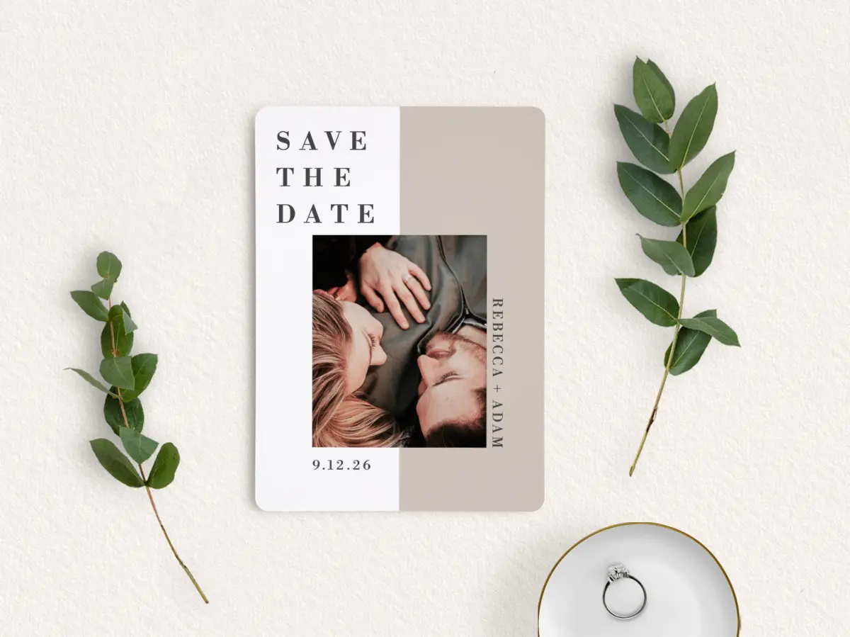 Save the Date Card with Optional Guest Addressing Service