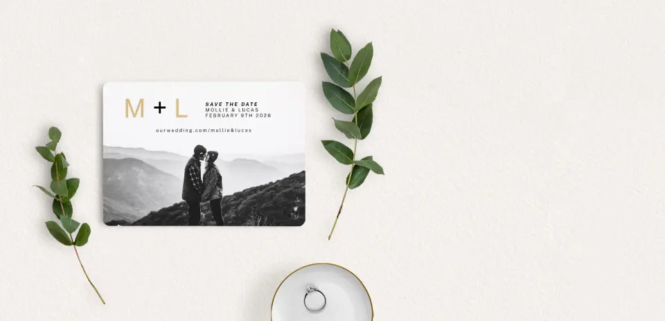 Save the Date Card with Optional Guest Addressing Service